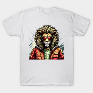 King of the Urban Savanna: Lion's Selfie Adventure T-Shirt